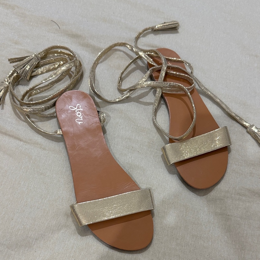 Gold Strappy Sandals